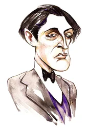 Den østerrikske komponisten Alban Berg (1885-1935) ; karikatur